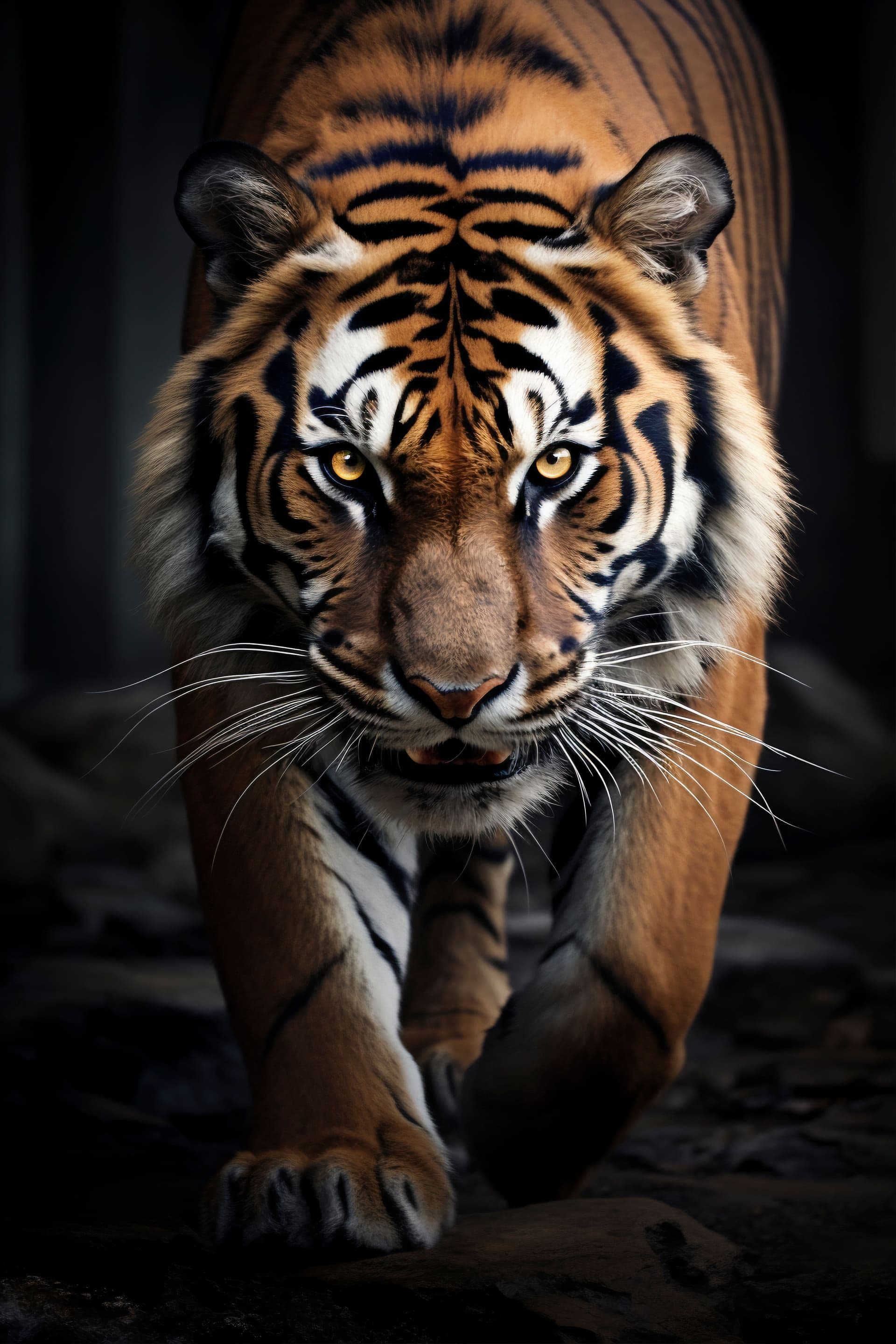 Le tigre Phantera rugissant, puissance brute